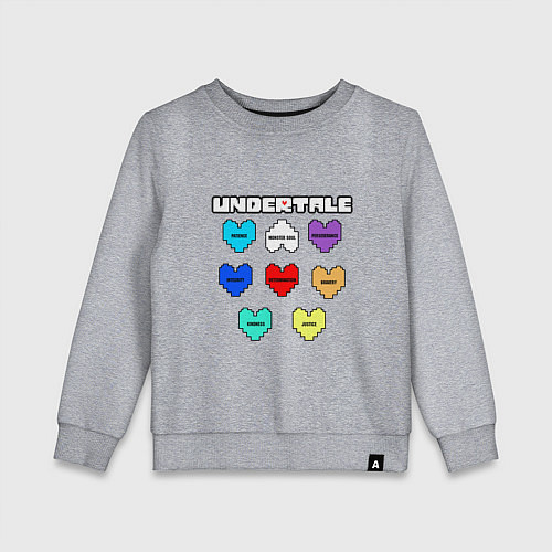 Детский свитшот Undertale - души 8 людей / Меланж – фото 1