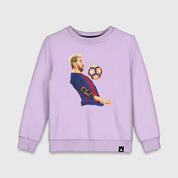 Свитшот хлопковый детский Messi Barcelona, цвет: лаванда