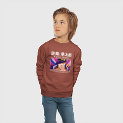 Свитшот хлопковый детский Дзётаро приключения ДжоДжо, цвет: кирпичный — фото 2