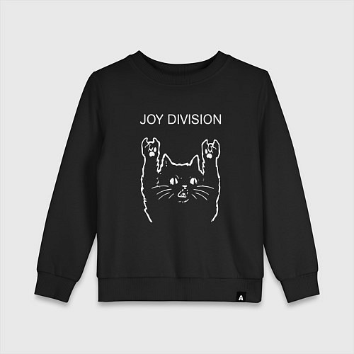 Детский свитшот Joy Division рок кот / Черный – фото 1