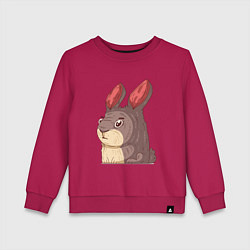 Свитшот хлопковый детский Забавный кролик, цвет: маджента