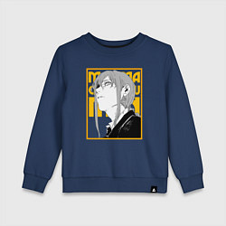 Свитшот хлопковый детский Человек-бензопила - Макима, цвет: тёмно-синий