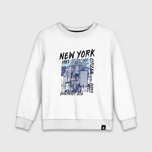 Детский свитшот New York Нью-Йорк / Белый – фото 1