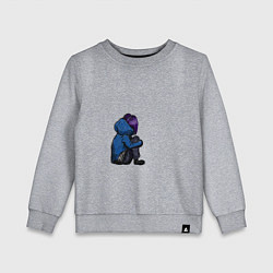 Свитшот хлопковый детский Депрессия девушки, цвет: меланж