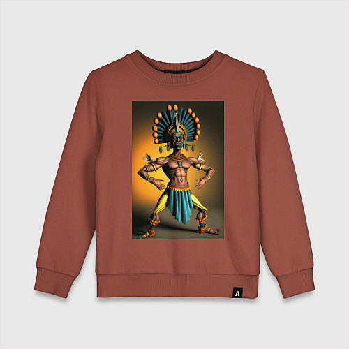 Детский свитшот Танцующий индеец / Кирпичный – фото 1