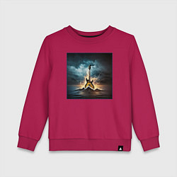 Детский свитшот Картина электрогитары посреди бушующего океана