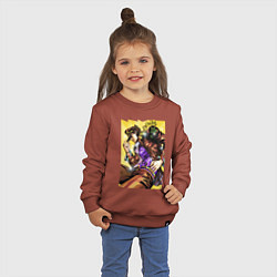 Свитшот хлопковый детский Джотаро Куджо - JoJo Bizarre Adventure, цвет: кирпичный — фото 2