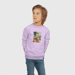 Свитшот хлопковый детский Абрикос арт, цвет: лаванда — фото 2