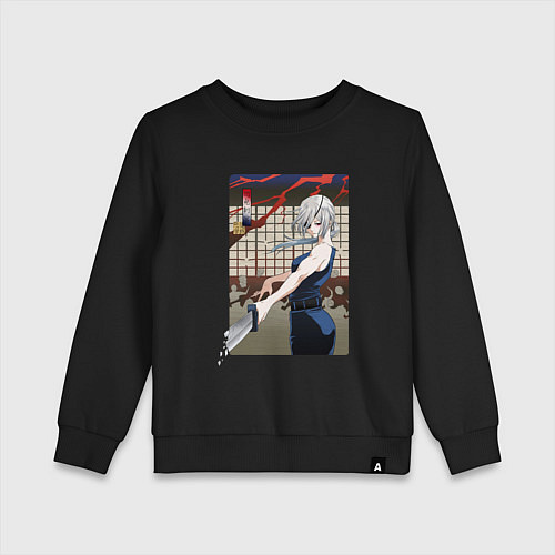 Детский свитшот Человек-бензопила - Гуаньси / Черный – фото 1