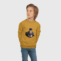 Свитшот хлопковый детский Персонажа Гатс, цвет: горчичный — фото 2