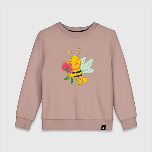 Детский свитшот Мультяшная летняя пчелка / Пыльно-розовый – фото 1