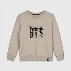 Свитшот хлопковый детский BTS logo, цвет: миндальный