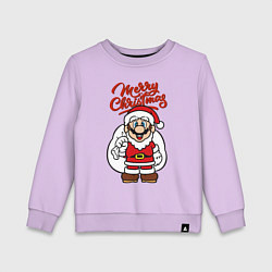 Свитшот хлопковый детский Christmas Mario, цвет: лаванда