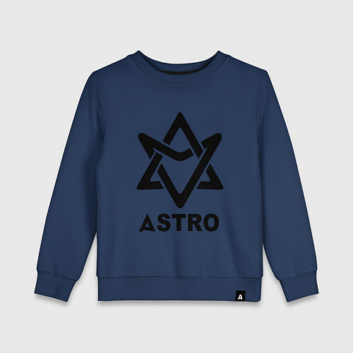 Детский свитшот Astro black logo / Тёмно-синий – фото 1