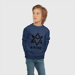 Свитшот хлопковый детский Astro black logo, цвет: тёмно-синий — фото 2