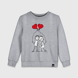 Свитшот хлопковый детский Влюбленные с шариками, цвет: меланж