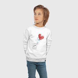 Свитшот хлопковый детский Леденец сердечко, цвет: белый — фото 2