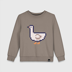 Свитшот хлопковый детский Птица Чайка Пиксели, цвет: утренний латте