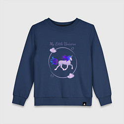 Свитшот хлопковый детский My little unicorn, цвет: тёмно-синий