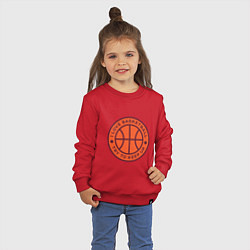 Свитшот хлопковый детский Love basketball, цвет: красный — фото 2
