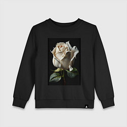 Свитшот хлопковый детский Белая роза, цвет: черный
