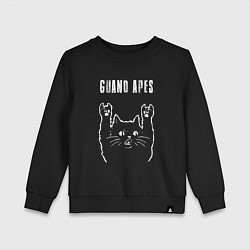 Свитшот хлопковый детский Guano Apes рок кот, цвет: черный