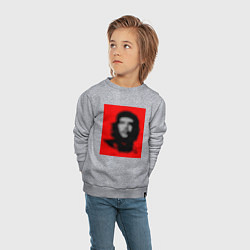 Свитшот хлопковый детский Че Гевара расплывчатая иллюзия, цвет: меланж — фото 2