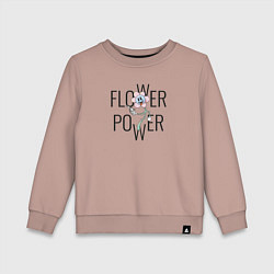 Свитшот хлопковый детский Flower power, цвет: пыльно-розовый