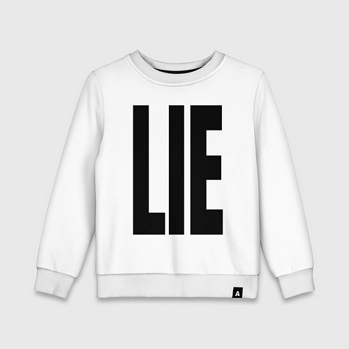 Детский свитшот Lie: большие вытянутые буквы / Белый – фото 1
