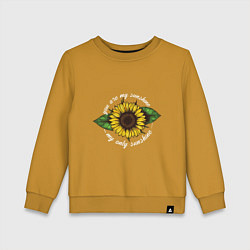Свитшот хлопковый детский You are my sunshine my only sunshine, цвет: горчичный