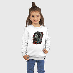 Свитшот хлопковый детский Девушка и рыбы, цвет: белый — фото 2