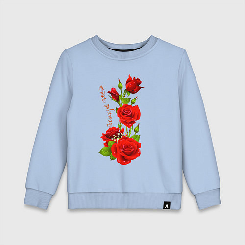 Детский свитшот Прекрасная Рената - букет из роз / Мягкое небо – фото 1