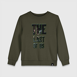 Свитшот хлопковый детский The last of us text, цвет: хаки