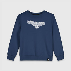 Свитшот хлопковый детский Белый какаду, цвет: тёмно-синий