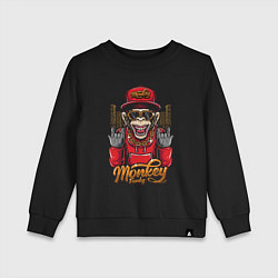 Свитшот хлопковый детский Monkey funky inscription, цвет: черный