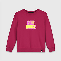 Свитшот хлопковый детский Acid house стекающие буквы, цвет: маджента