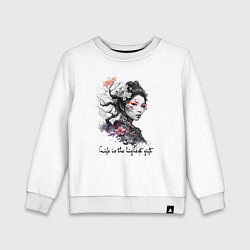 Детский свитшот Девушка в стиле тату Ирезуми