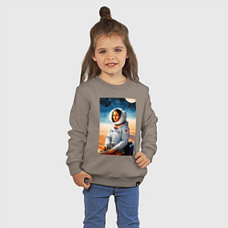 Свитшот хлопковый детский Мона Лиза в скафандре, цвет: утренний латте — фото 2
