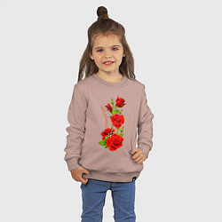 Свитшот хлопковый детский Прекрасная София - букет из роз, цвет: пыльно-розовый — фото 2