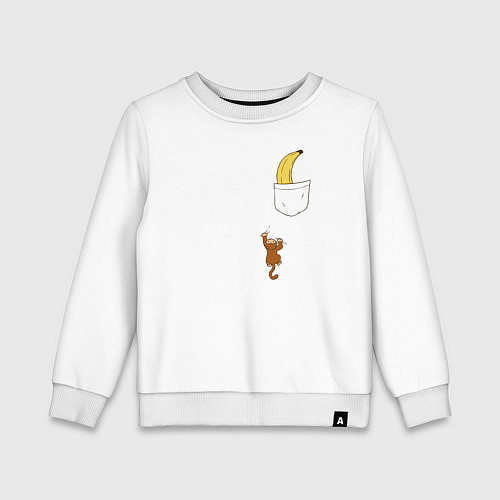 Детский свитшот В карман за бананом / Белый – фото 1