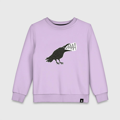 Детский свитшот Кричащая ворона / Лаванда – фото 1