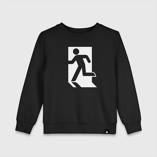 Детский свитшот Аварийный выход / Черный – фото 1