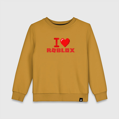 Детский свитшот I love Roblox / Горчичный – фото 1