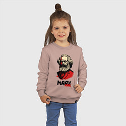 Свитшот хлопковый детский Karl Marx - 3 цвета, цвет: пыльно-розовый — фото 2