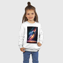 Свитшот хлопковый детский Астронавт в космосе, цвет: белый — фото 2