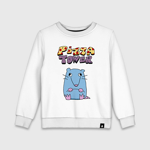 Детский свитшот Глупая Крыса из Pizza Tower / Белый – фото 1