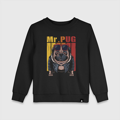 Детский свитшот Mr pug / Черный – фото 1