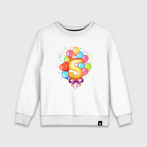 Детский свитшот День рождения 5 лет / Белый – фото 1