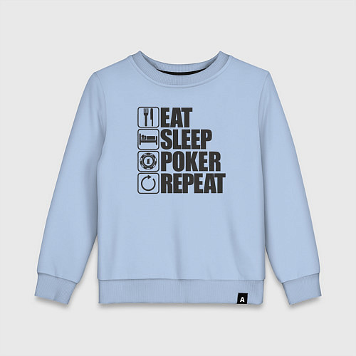 Детский свитшот Eat, sleep, poker, repeat / Мягкое небо – фото 1
