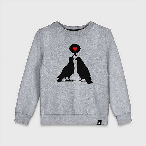 Детский свитшот Birds love / Меланж – фото 1